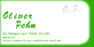 oliver pehm business card